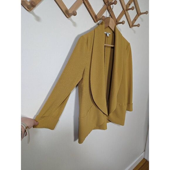 bar III Women's Mustard Yellow Open Front Style Blazer - Size S - Picture 2 of 4